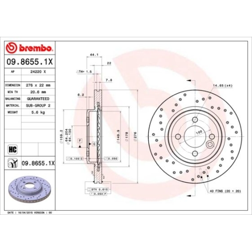 BREMBO Bremsscheibe XTRA LINE - Xtra