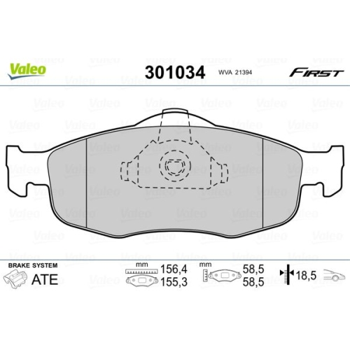 VALEO Bremsbelagsatz, Scheibenbremse FIRST