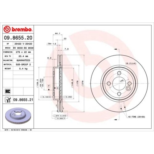 BREMBO Bremsscheibe PRIME LINE - UV Coated