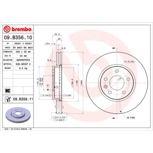 BREMBO Bremsscheibe PRIME LINE - UV Coated