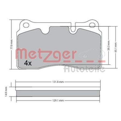 METZGER Bremsbelagsatz, Scheibenbremse GREENPARTS