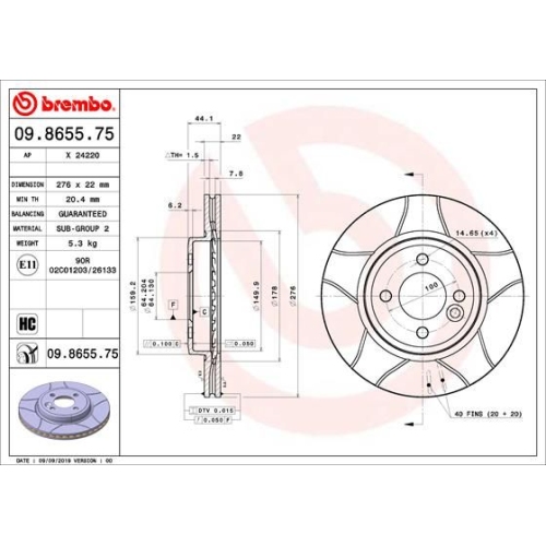 BREMBO Bremsscheibe XTRA LINE - Max