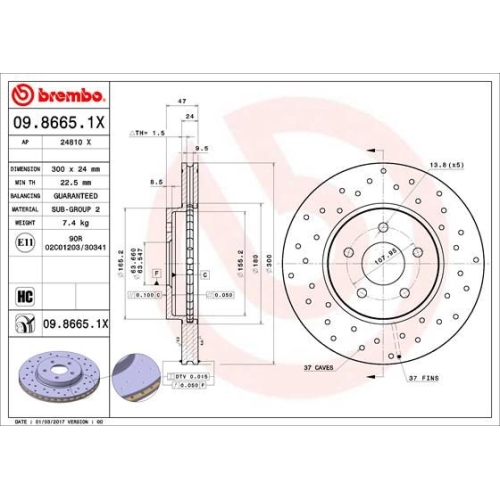 BREMBO Bremsscheibe XTRA LINE - Xtra