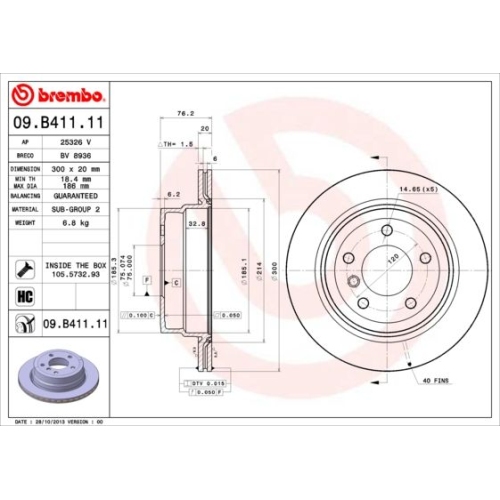 BREMBO Bremsscheibe PRIME LINE - UV Coated