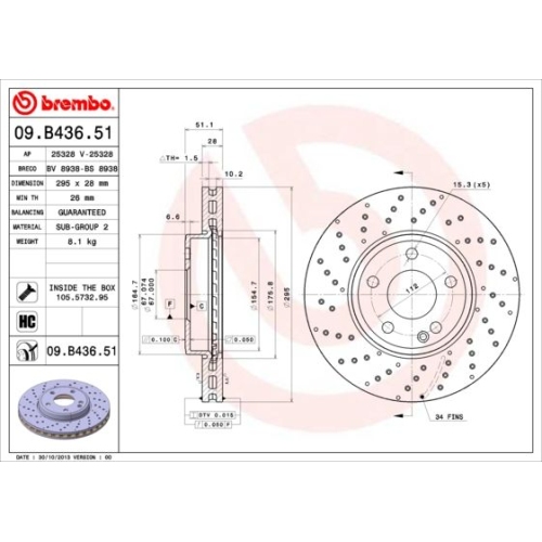 BREMBO Bremsscheibe PRIME LINE - UV Coated