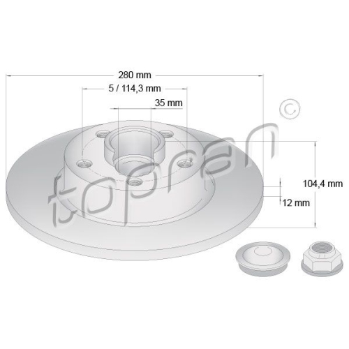 TOPRAN Bremsscheibe COATED