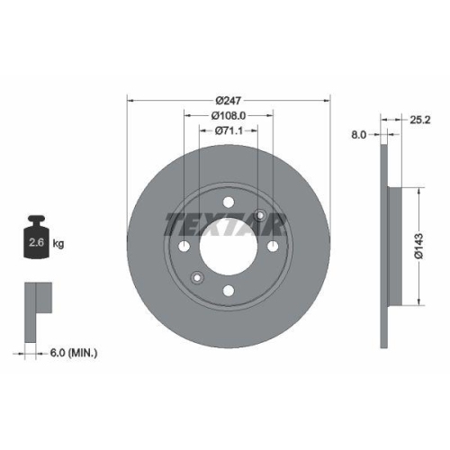 TEXTAR Bremsscheibe PRO
