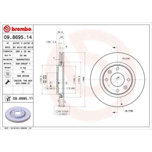 BREMBO Bremsscheibe PRIME LINE - UV Coated