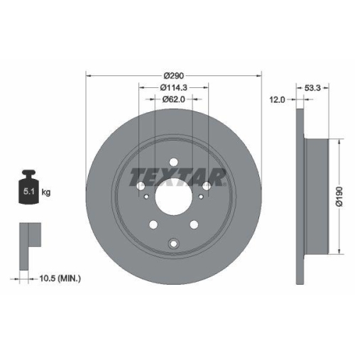 TEXTAR Bremsscheibe PRO