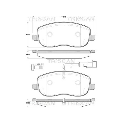 TRISCAN Bremsbelagsatz, Scheibenbremse