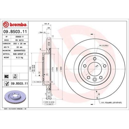 BREMBO Bremsscheibe PRIME LINE - UV Coated