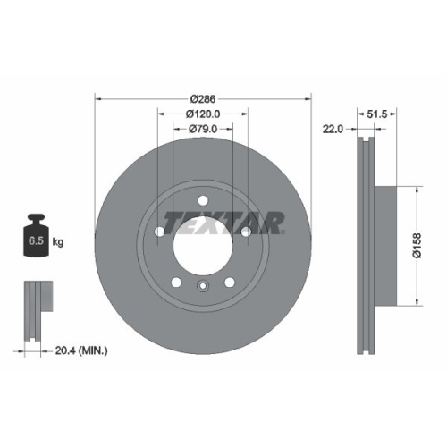 TEXTAR Bremsscheibe PRO+