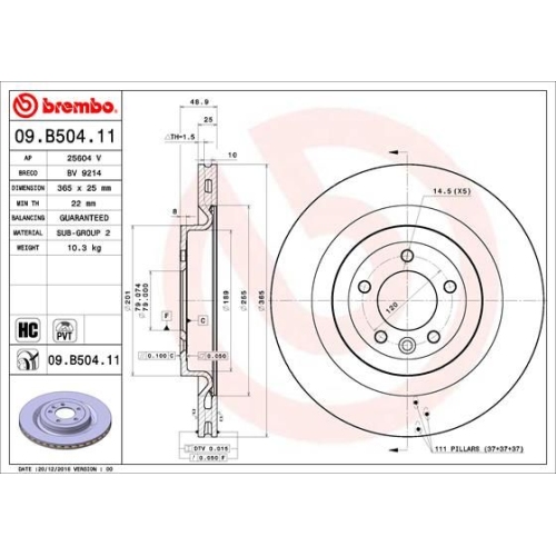 BREMBO Bremsscheibe PRIME LINE - UV Coated