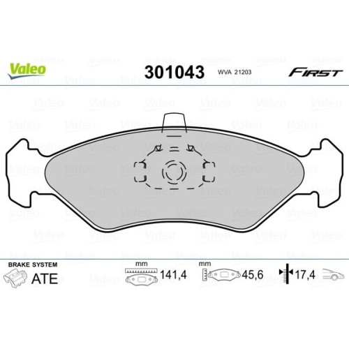 VALEO Bremsbelagsatz, Scheibenbremse FIRST