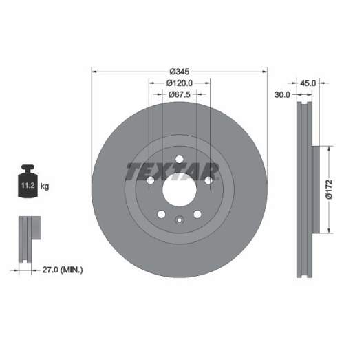 TEXTAR Bremsscheibe PRO+