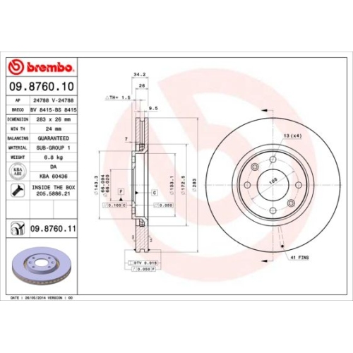 BREMBO Bremsscheibe PRIME LINE - UV Coated