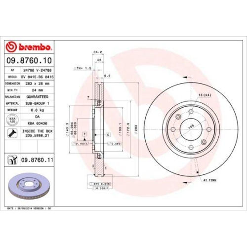 BREMBO Bremsscheibe PRIME LINE - UV Coated