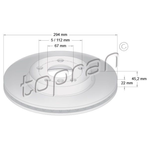 TOPRAN Bremsscheibe COATED