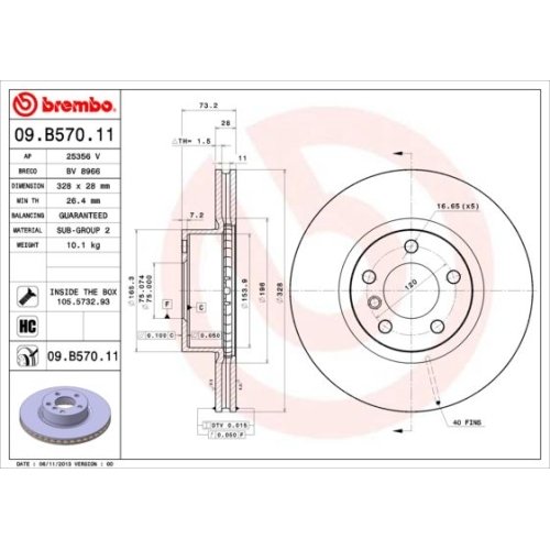 BREMBO Bremsscheibe PRIME LINE - UV Coated