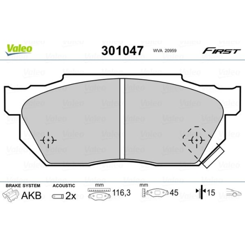 VALEO Bremsbelagsatz, Scheibenbremse FIRST