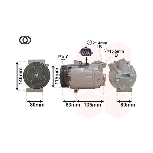 VAN WEZEL Kompressor, Klimaanlage *** IR PLUS ***