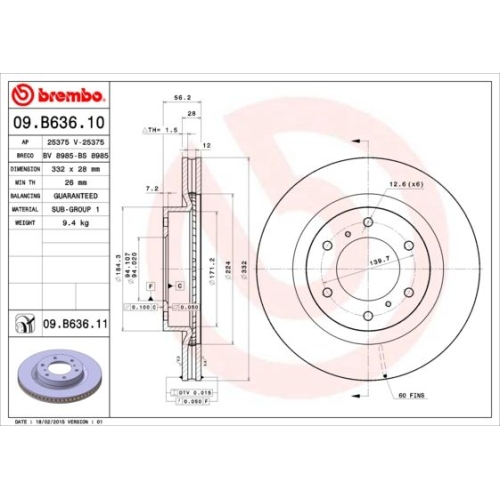 BREMBO Bremsscheibe PRIME LINE - UV Coated