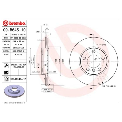 BREMBO Bremsscheibe PRIME LINE - UV Coated