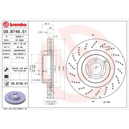 BREMBO Bremsscheibe PRIME LINE - UV Coated