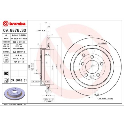 BREMBO Bremsscheibe PRIME LINE - UV Coated