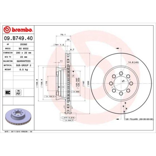 BREMBO Bremsscheibe PRIME LINE