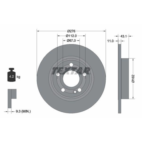 TEXTAR Bremsscheibe PRO