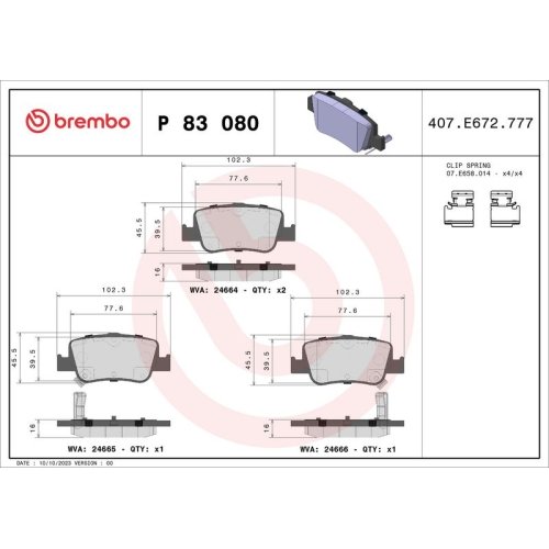 BREMBO Bremsbelagsatz, Scheibenbremse XTRA LINE