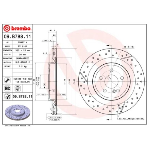 BREMBO Bremsscheibe PRIME LINE - UV Coated