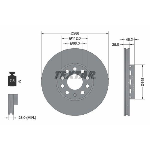 TEXTAR Bremsscheibe PRO+