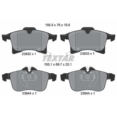 TEXTAR Bremsbelagsatz, Scheibenbremse Q+