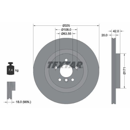 TEXTAR Bremsscheibe PRO+