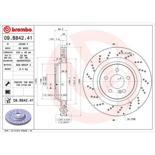 BREMBO Bremsscheibe PRIME LINE - UV Coated