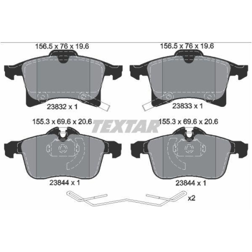 TEXTAR Bremsbelagsatz, Scheibenbremse Q+