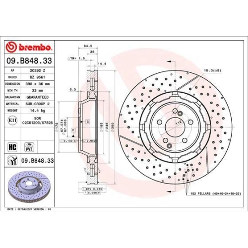 BREMBO Bremsscheibe PRIME LINE - Dual Cast