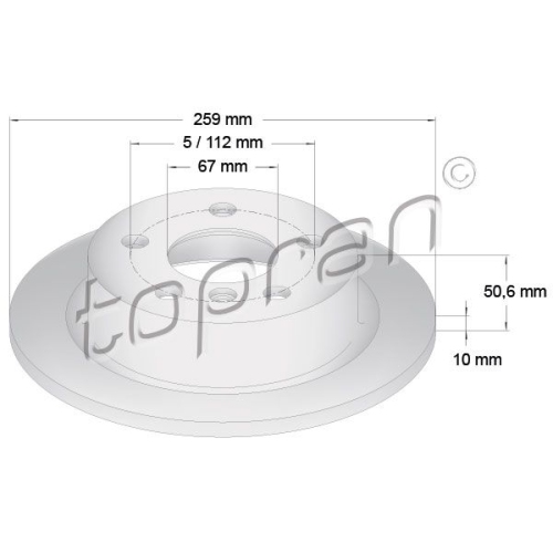 TOPRAN Bremsscheibe COATED