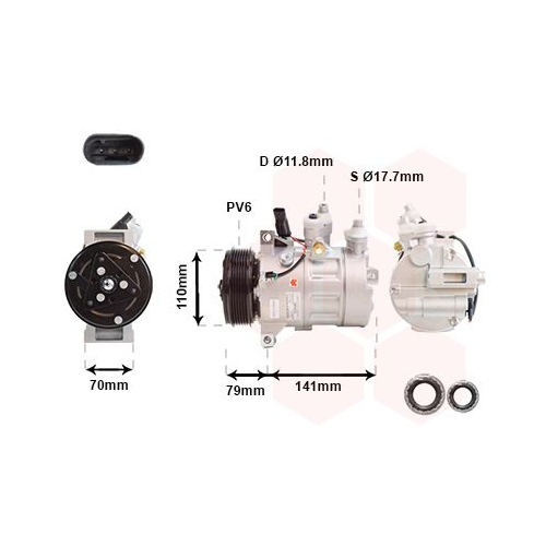 VAN WEZEL Kompressor, Klimaanlage *** IR PLUS ***