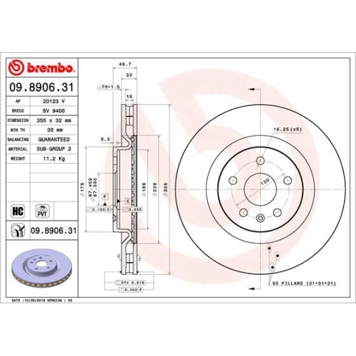 BREMBO Bremsscheibe PRIME LINE - UV Coated