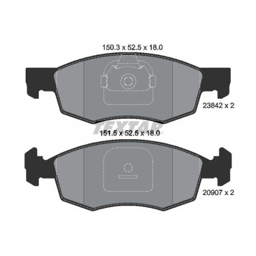TEXTAR Bremsbelagsatz, Scheibenbremse Q+