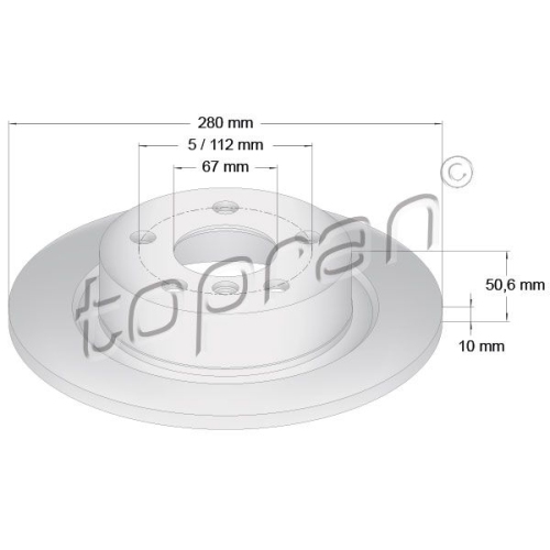 TOPRAN Bremsscheibe COATED