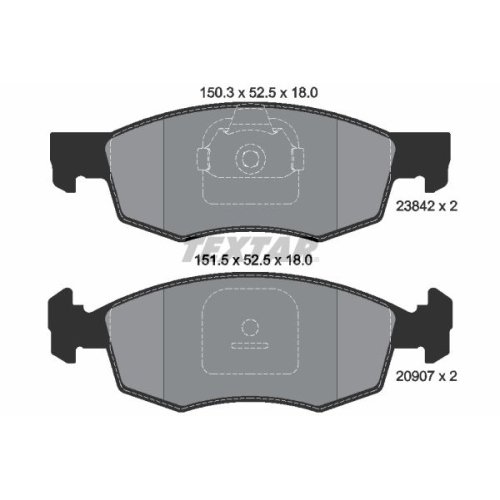 TEXTAR Bremsbelagsatz, Scheibenbremse Q+