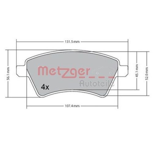 METZGER Bremsbelagsatz, Scheibenbremse