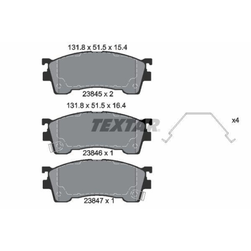 TEXTAR Bremsbelagsatz, Scheibenbremse Q+