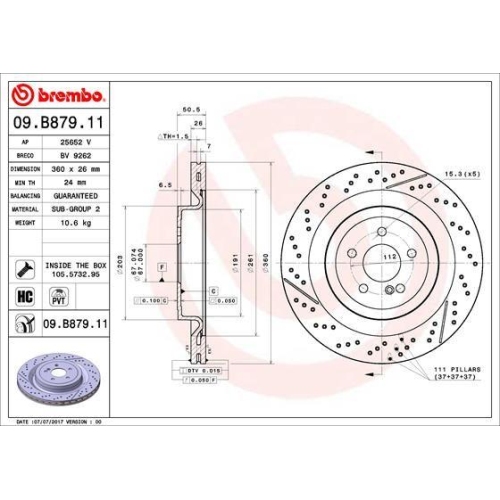 BREMBO Bremsscheibe PRIME LINE - UV Coated