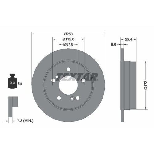 TEXTAR Bremsscheibe PRO