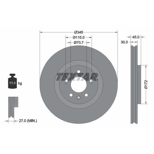 TEXTAR Bremsscheibe PRO+